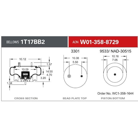 Firestone Air Spring, Suspension, Carton Qty 8 W013588729